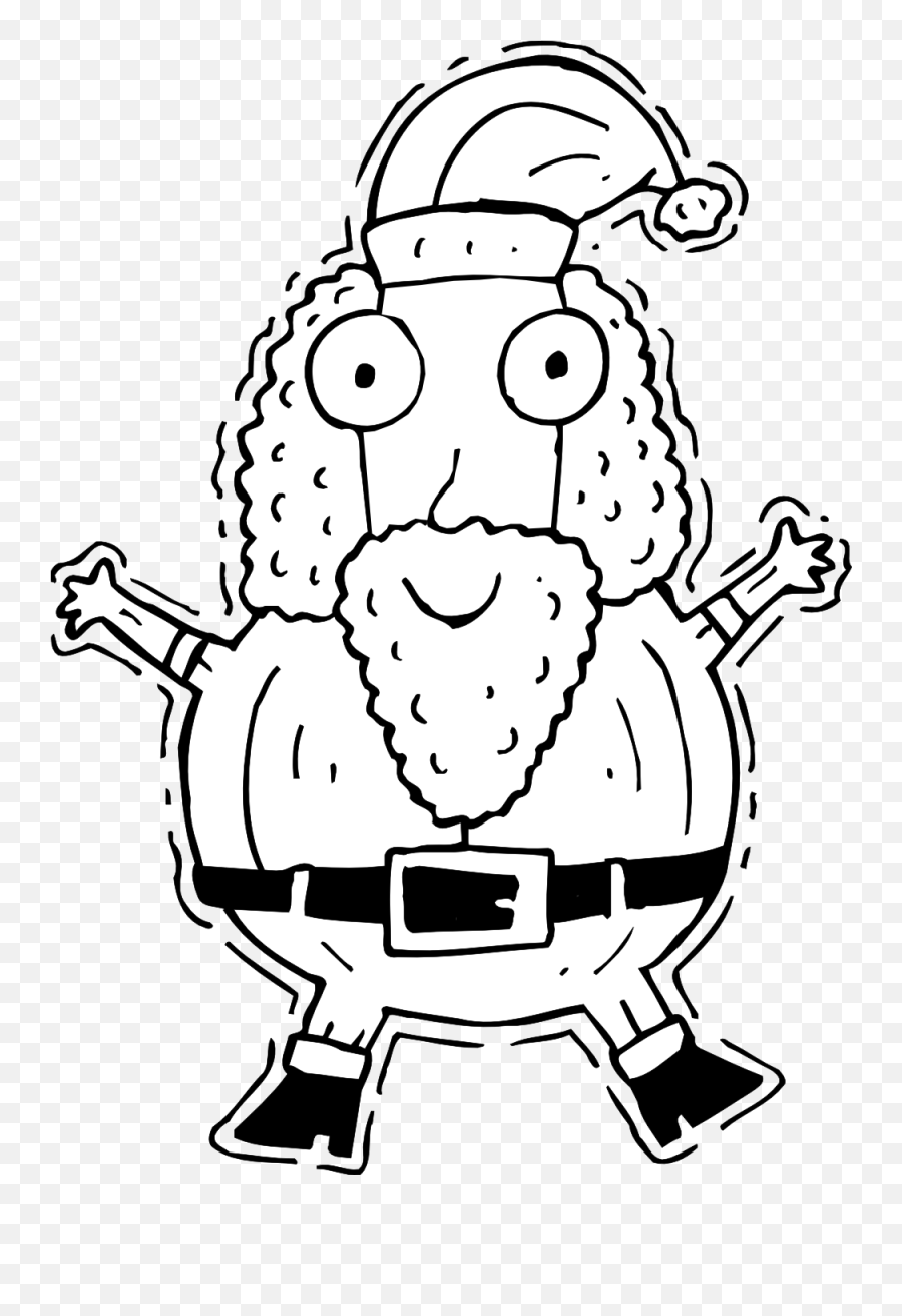 santa face clip art black and white