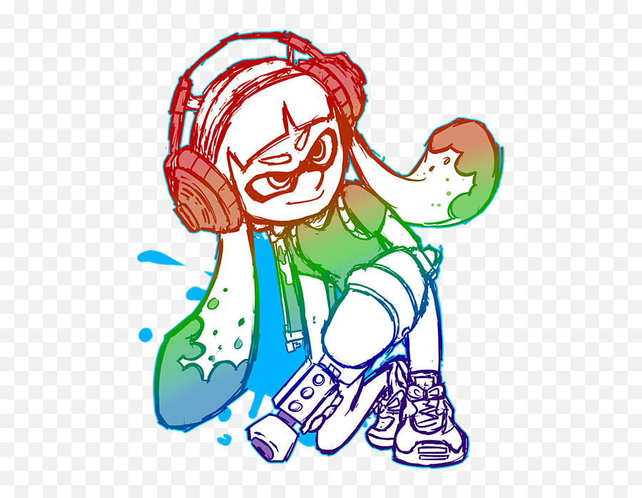 Splatoon Shower Curtain - Splatoon Art Png,Splatoon Transparent