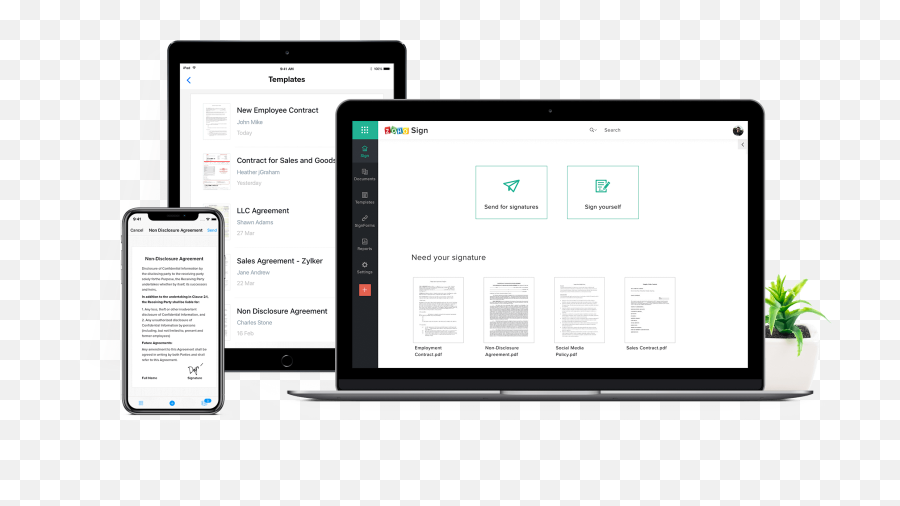 Zoho Sign - Digital Contract Software Png,Digital Doc Icon