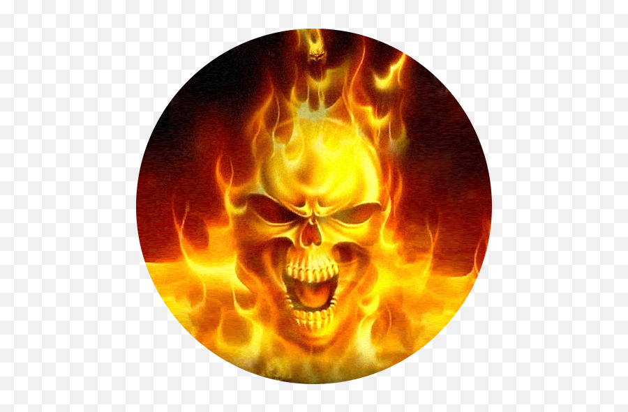 Gif Flame Desktop Wallpaper Fire Skull - Fire Skull Wallpaper Live Png,Fire Png Gif