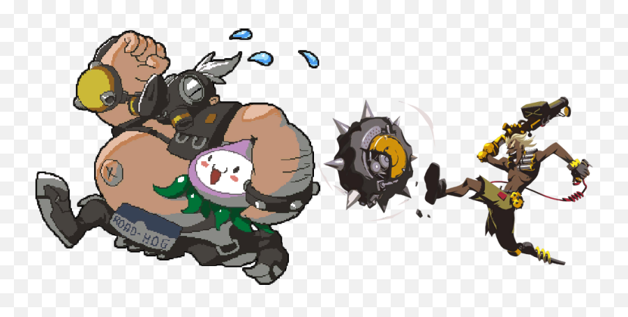 Download In A Fit Of Ocd I - Junkrat And Roadhog Cute Png,Junkrat Png