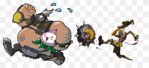 Download In A Fit Of Ocd I - Junkrat And Roadhog Cute Png,Junkrat Png
