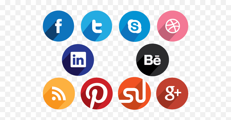 Library Of Social Media Flat Icons Vector Stock Png - Social Media Icon  Flat,Social Media Icons Transparent Background - free transparent png  images 