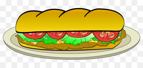 Vector Sandwich Baguette Clipart Black And White - Baguette Baguette Sandwich Clipart Png,Baguette Png