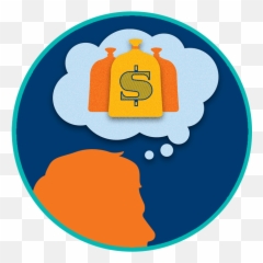 A Man Thinking About Jackpot Win Clipart - Full Size Circle Png,Jackpot Png