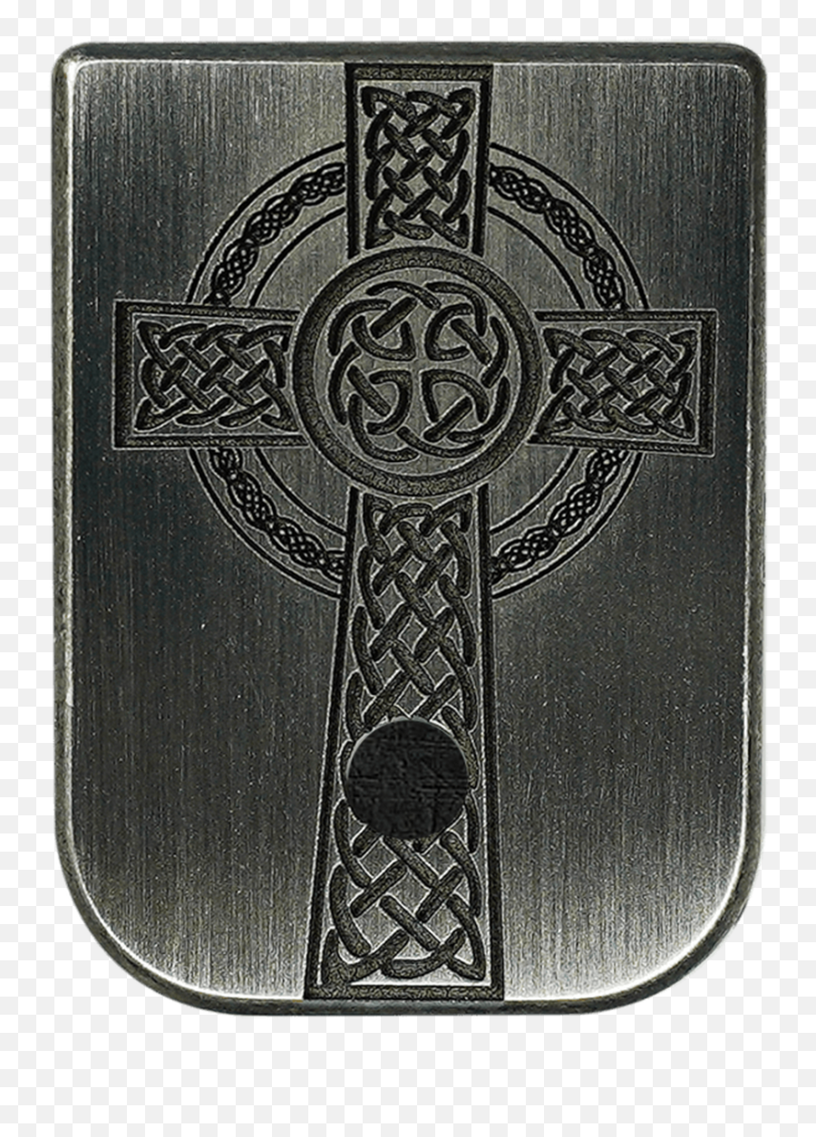 Celtic Cross - Brushed Finish Titanium Mag Plate Emblem Png,Celtic Cross Png