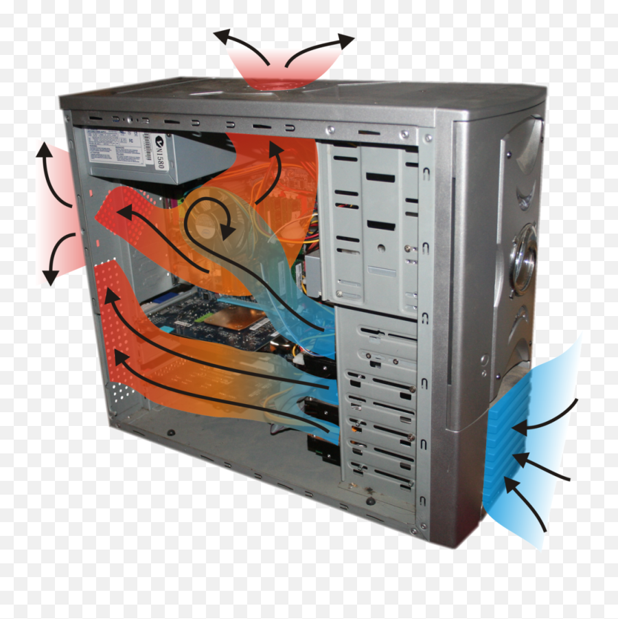 Filecomputer Case Coolingair Flowpng - Wikimedia Commons Pc Case Air Flow,Computers Png