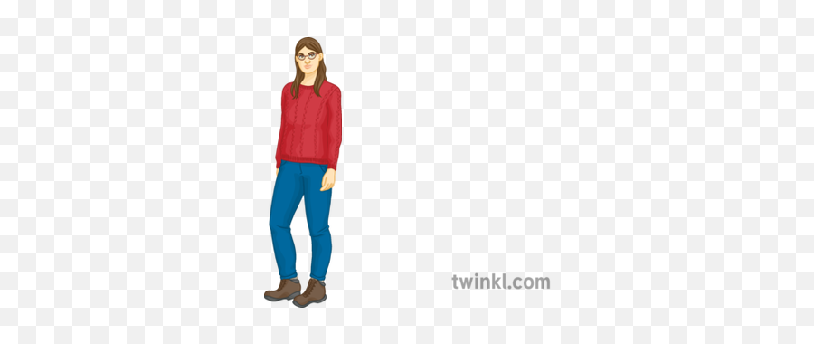 Emma Laker Character Woman Jumper Hiker Ks4 Illustration - Standing Png,Hiker Png