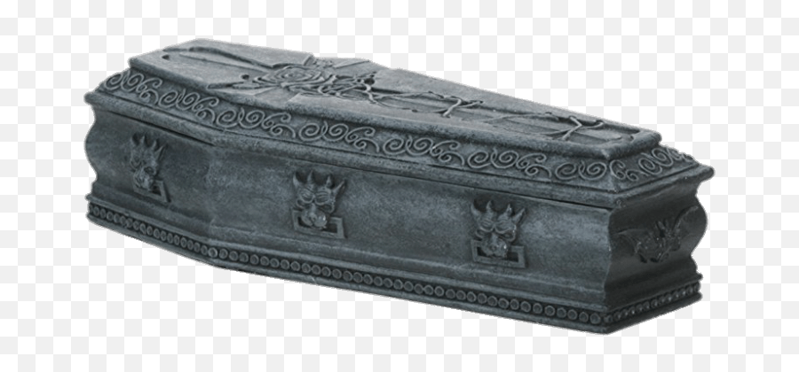Stone Coffin With Gargoyle Decoration Transparent Png - Stickpng Gothic Coffin,Casket Png
