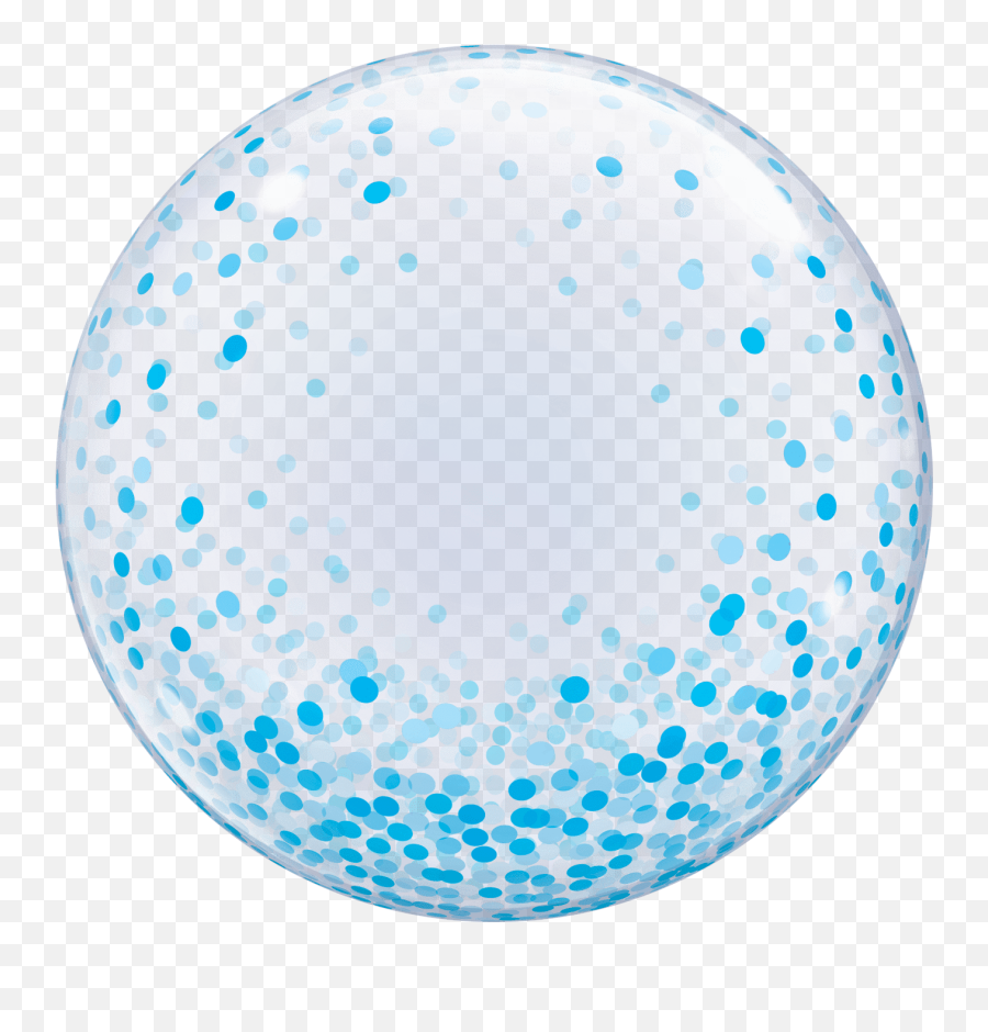 Confetti Bubble Balloon - Blue 24 Deco Bubble Blue Confetti Dots Balloon Qualatex 57789 Png,Confetti Transparent