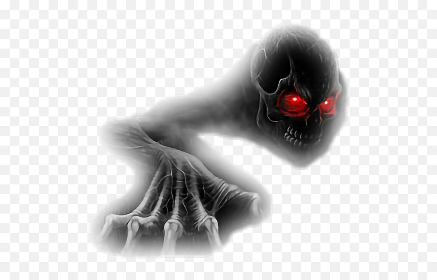Skull Skeleton Bones Creepy Creeping - Glowing Red Eyes Png Transparent,Red Eye Glow Png