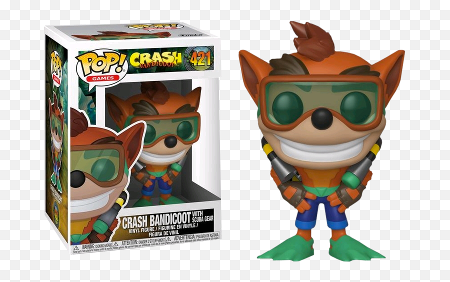 Crash Bandicoot In Scuba Gear Pop - Funko Pop Crash Bandicoot With Scuba Gear Png,Crash Bandicoot Transparent
