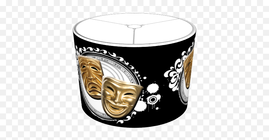 Download Gold Drama Masks Lampshade - Comedy Mask Png,Drama Mask Png