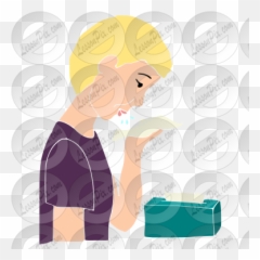 Spit In Tissue Stencil For Classroom Therapy Use - Great Happy Png,Spit Png