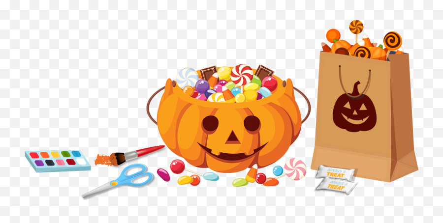 Halloween Central - Always A Treat Halloween Candy Bucket Clip Art Free Png,Spooky Transparent