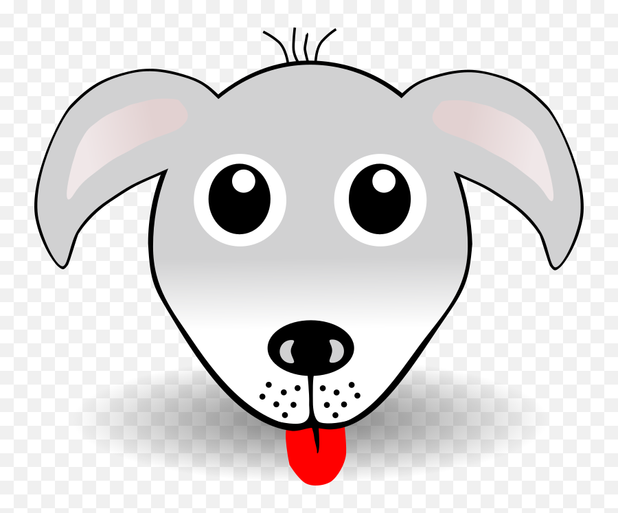 Funny Dog Face Grey Cartoon Clipart - Dog Face Clipart Black And White Png,Funny Dog Png