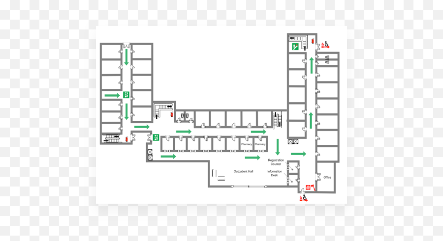 Free Fire Escape Plan Maker Edrawmax Online - Fire Evacuation Plan Of Hospital Png,Simple Fire Icon