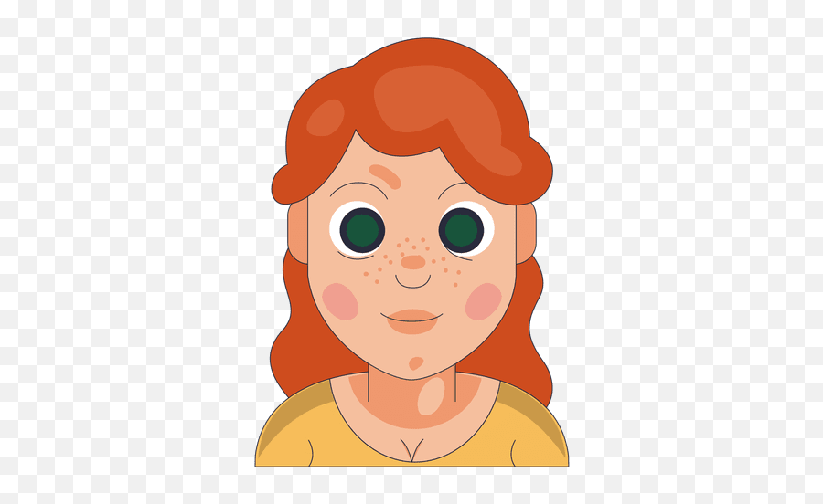 Freckles Ginger Hair Green Eyes - Cartoon Png,Freckles Png