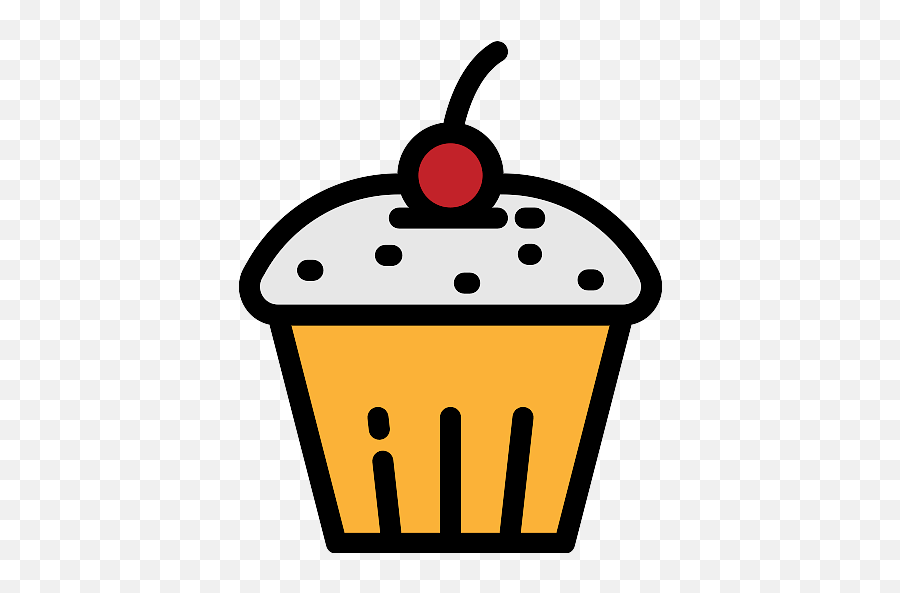 Muffin With Cherry - Stickpng Cake,Yellow Cake Icon