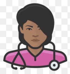Nurse Black Female Coronavirus People Avatar Free Icon - Black Png