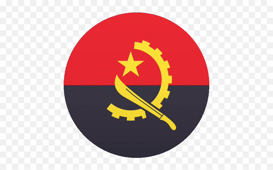 Angola Flags Sticker - Angola Flags Joypixels Discover Angola Flag Circle Png,Share On Facebook Icon