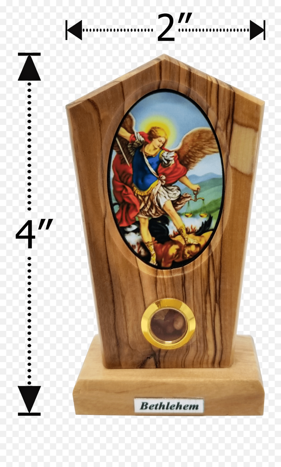Saint Michael Icon Olive Wood Stand - Fictional Character Png,Olive Icon