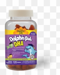 Dolphin Pals Dha Gummies 120 - Country Life Dha png