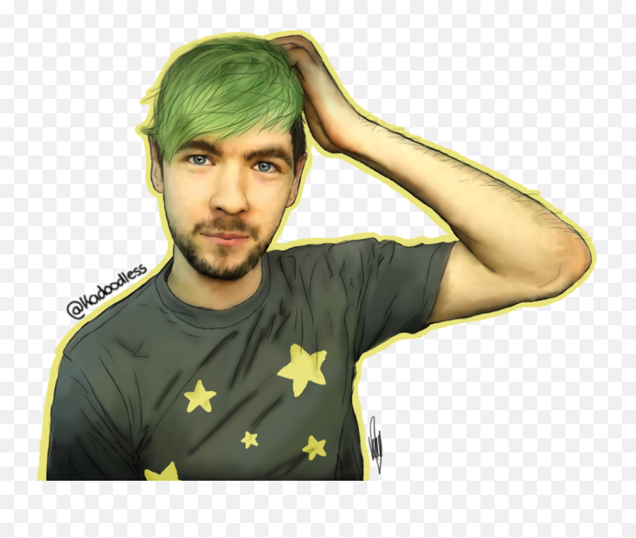 Jacksepticeye Fan Art Transparent Png - Jacksepticeye Green Hair Art,Jacksepticeye Png