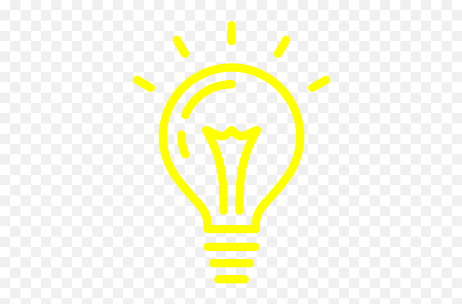 Yellow Light Bulb 2 Icon - Free Yellow Light Bulb Icons Png,Orange Light Bulb Icon