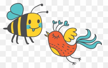 Clipart Birds Bee Transparent - And The Bees Cartoon png