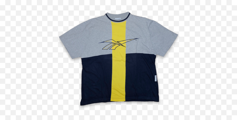 Download Rare Vintage Reebok Logo T - Reebok Shirt Grey Blue Yellow Png,Reebok Logo Png