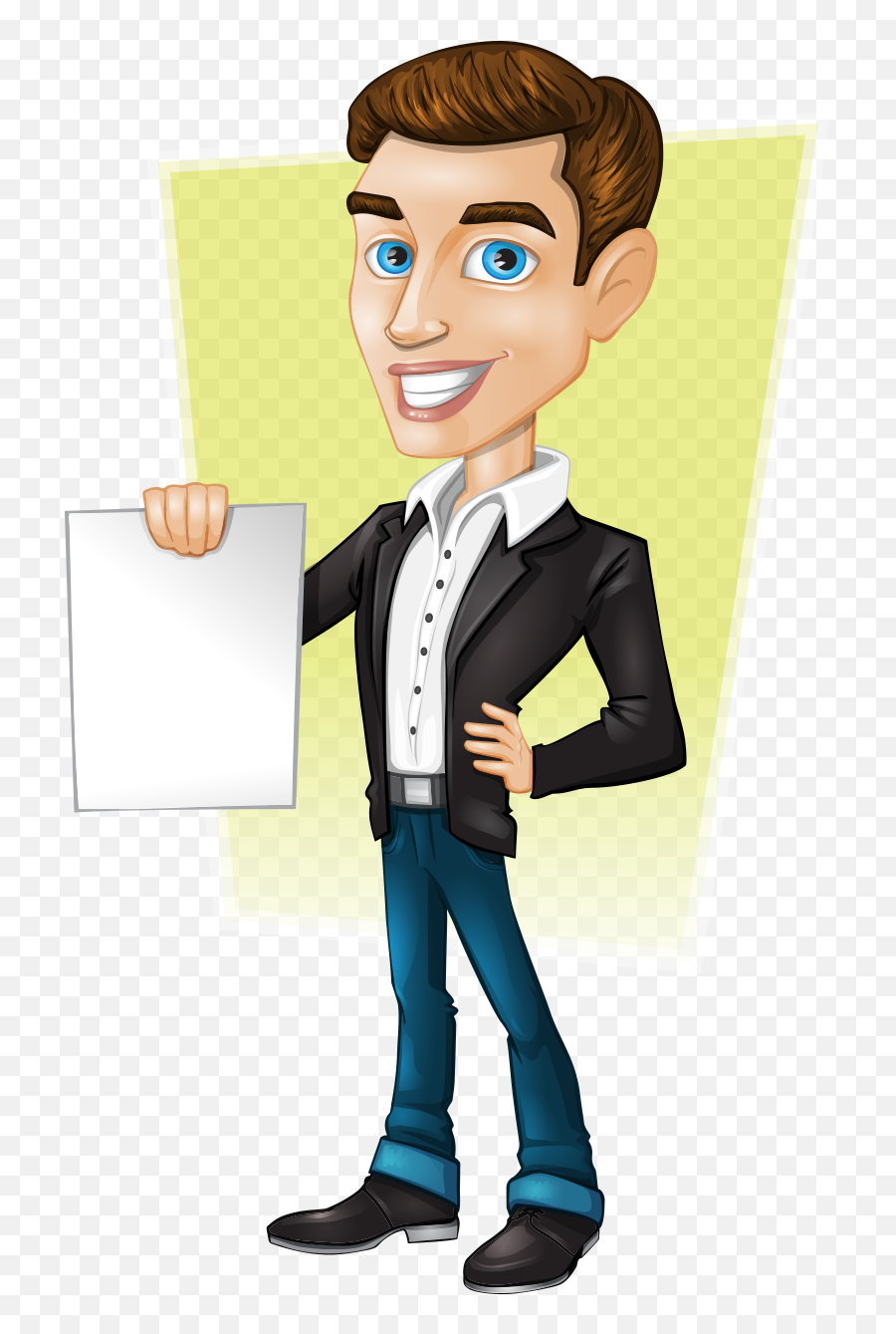 Angry Person Png - Man With Paper Cartoon,Business Man Png