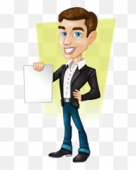Angry Person Png - Man With Paper Cartoon,Business Man Png