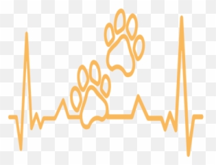 Heartbeat Paw Print Cardiogram Stroke - Transparent PNG Calligraphy