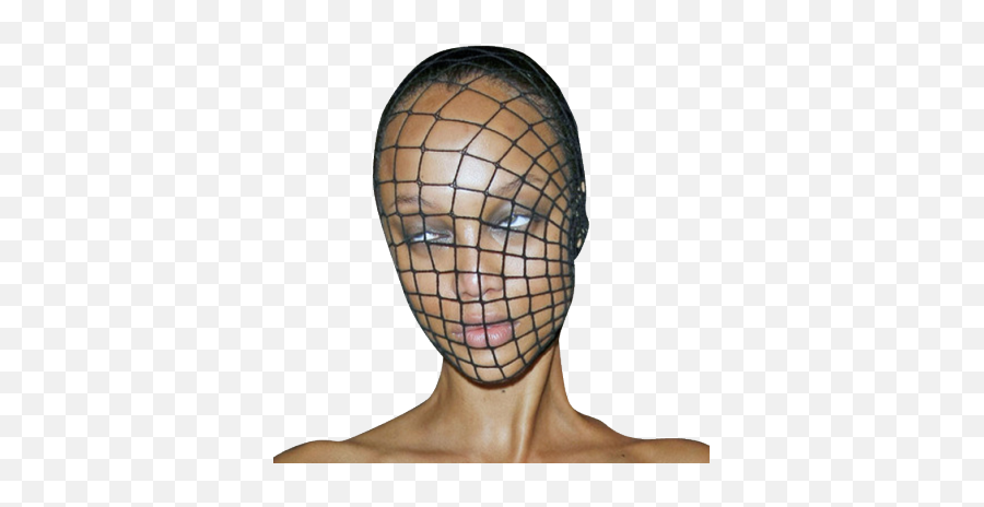 Download Hd Banks Fishnet Mask - Tyra Banks Fashion Paris Week Png,Fishnet Png