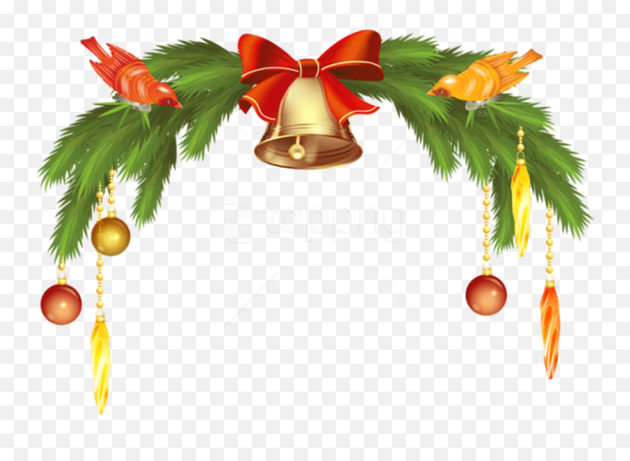 Download Free Png Christmas Bells With Pine Branch - Christmas Bells And Pine Branch,Christmas Bells Transparent