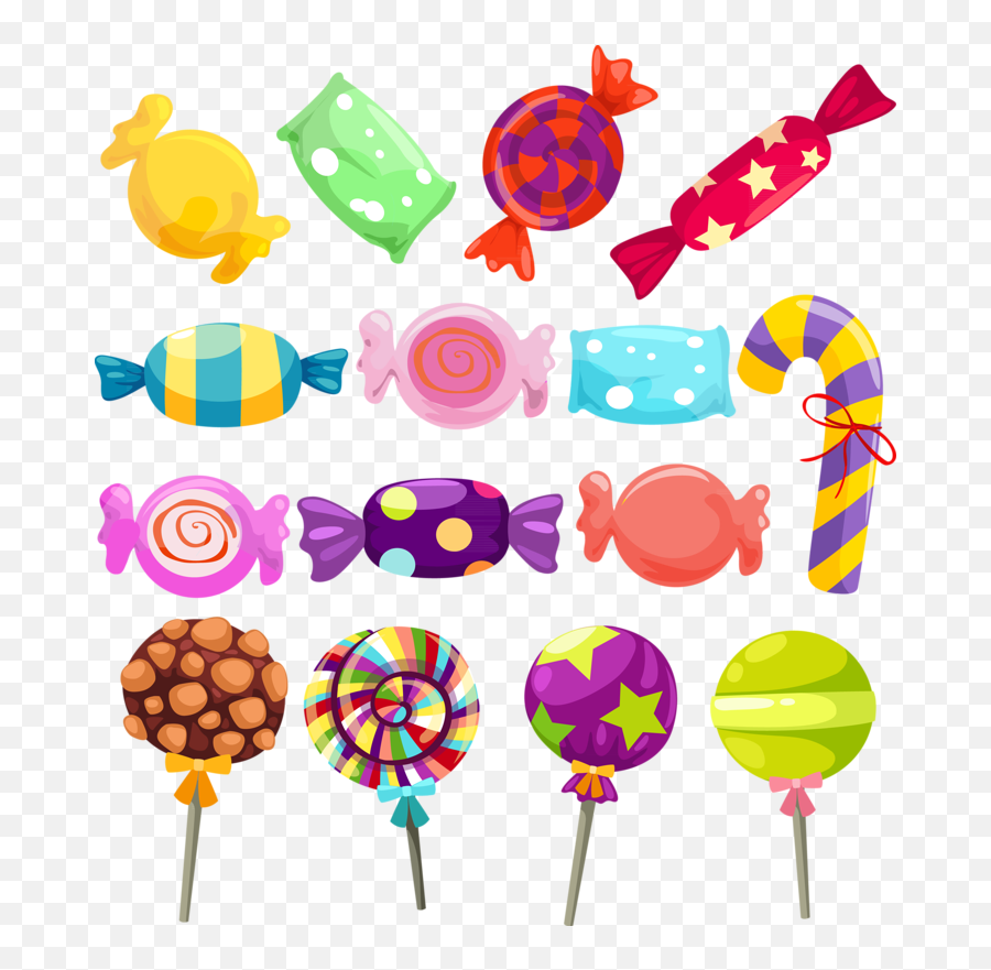 Download Transparent Rainbow Lollipop Png - Cartoon Candy,Lollipop Transparent Background
