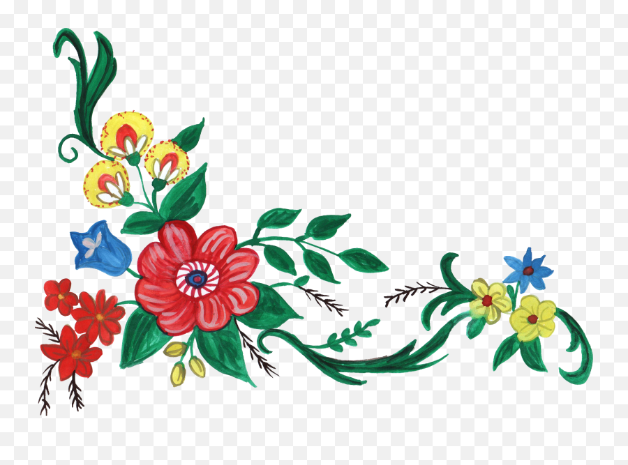 Download Png Format Images Of Flowers - Transparent Png Corner Design Png,Watercolor Flowers Transparent Background