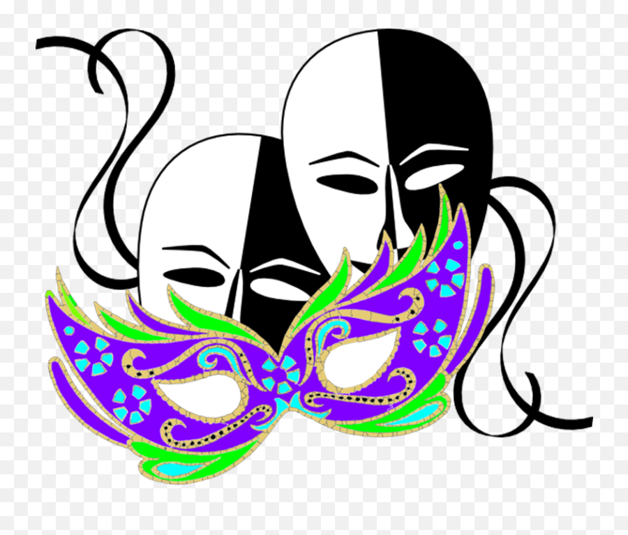 Masquerade Mask Clipart - Theatre Masks Transparent Png Theatre Masks Happy Sad,Theatre Masks Png