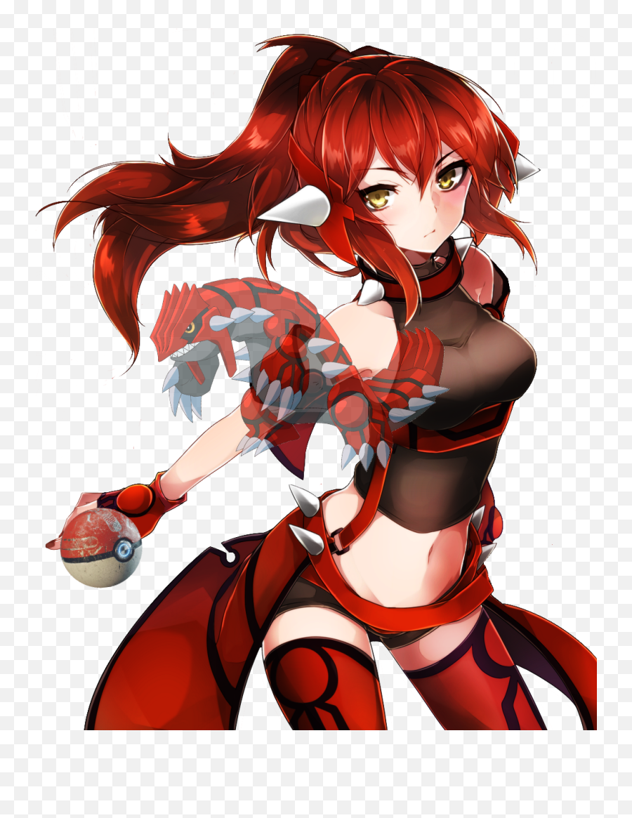 Groudon Girl Have A Sticker By E Duberg - Legendary Pokemon As Girls Png,Groudon Transparent