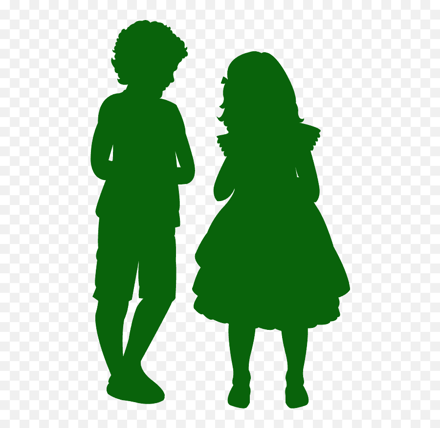 Boy And Girl Silhouette - Silueta De Niños Png,Little Girl Silhouette Png