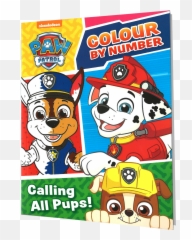 Nickelodeon Color By Number - Paw Patrol Paw Patrol Colour By Number Book Png,Paw Patrol Png