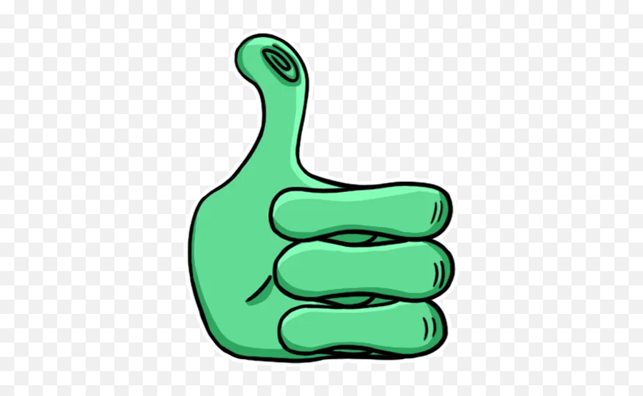 Telegram Sticker From Tired Alien Pack - Sign Language Png,Green Thumbs Up Icon