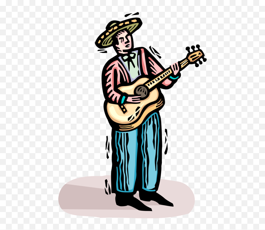 Mexican Guitar Png - Clip Art,Cartoon Guitar Png