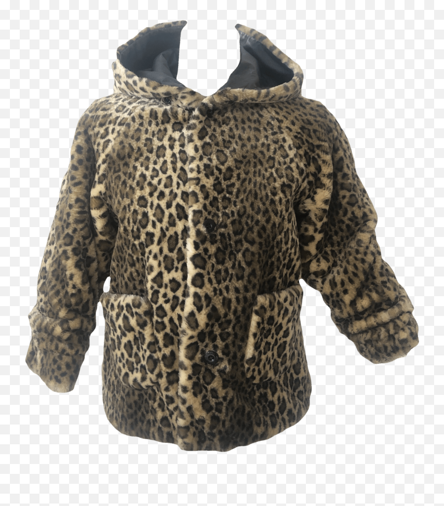 Cheetah Print Coat With Hood And Leather Inside Lining - Fur Clothing Png,Cheetah Print Png