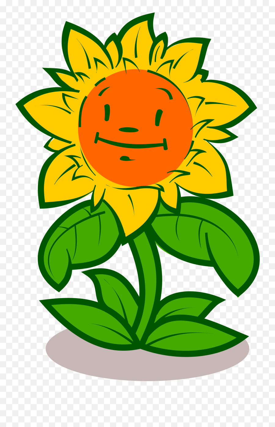 Plant Clipart Cartoon - Sunflower Animated With Face Png,Plant Cartoon Png