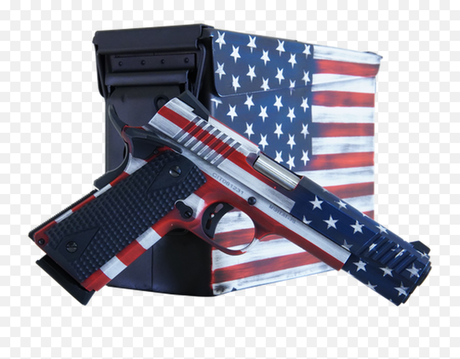 Citadel M - 1911 With Ammo Can 45 Acp 5 Barrel Black G10 Png,Distressed American Flag Png