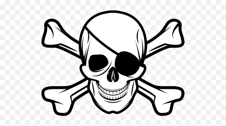 Jolly Roger Png Hd - Pirate Skull And Cross Bones,Jolly Roger Png