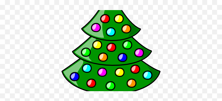 Small Christmas Trees Clip Art - Cartoon Christmas Christmas Tree Decorated And Small Cartoon Png,Christmas Decorations Png