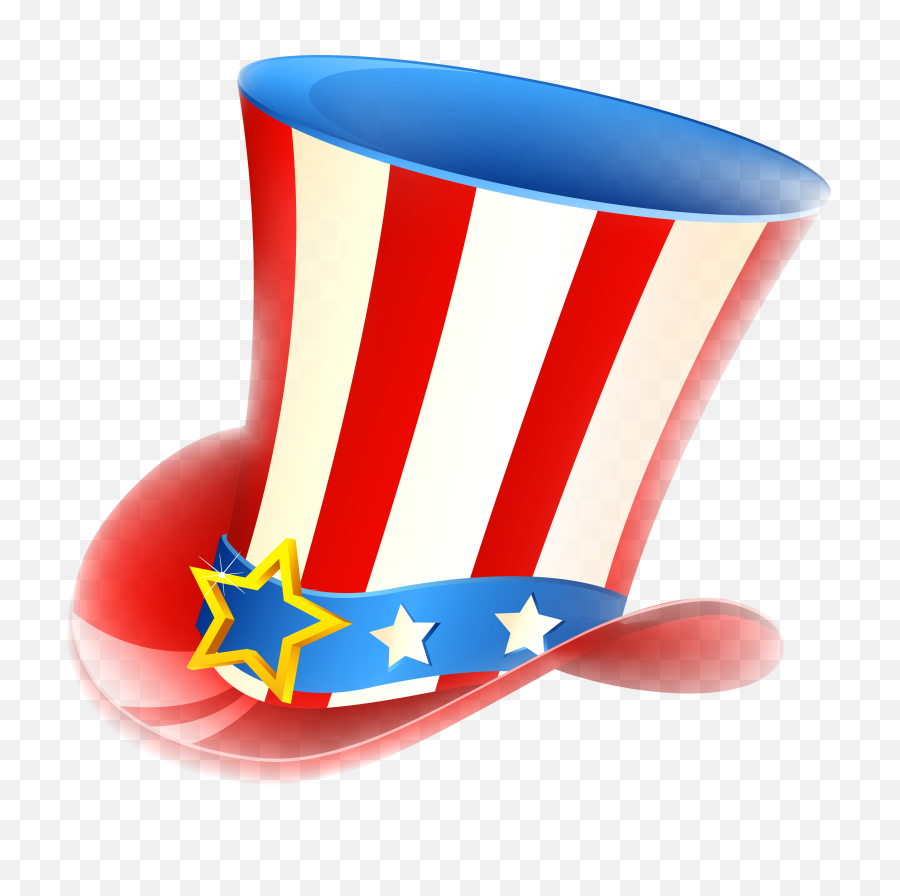 July Uncle Sam Tophat Transparent Png - Transparent Background Uncle Sam Top Hat,Happy 4th Of July Png